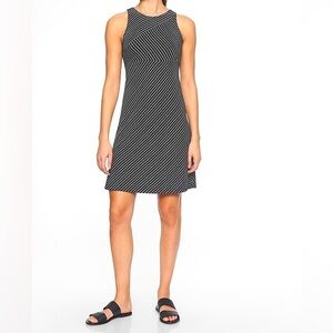 Athleta Santorini Dress - Black with White Stripes Womens Size M